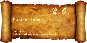 Mutter Ormos névjegykártya